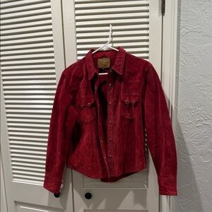 Saddle Ridge Women's Red Suede Shacket